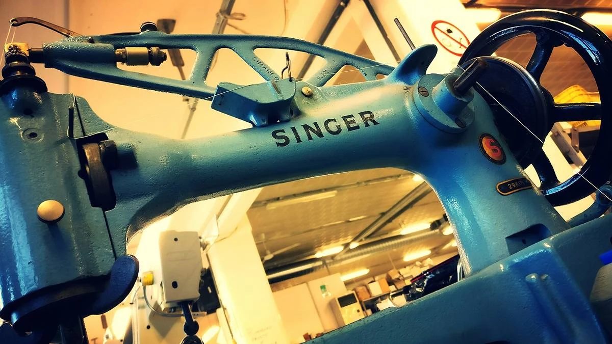 Stitching machinery used in footwear production